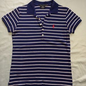 Ralph Lauren sport blue and white stripe size MD